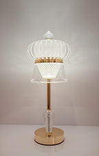 Luxury Crystal Crown LED Table Lamp – Touch Control Ambiance Light