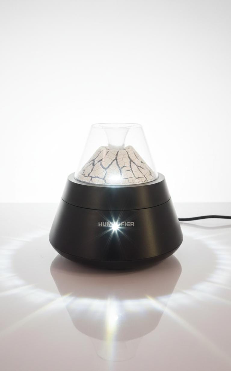 Volcano Flame Aroma Diffuser – Ultrasonic Mist Humidifier with Ambient Light