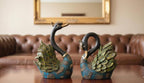 Elegant Swan Couple Figurines (Set of 2) – Textured Resin Love Birds